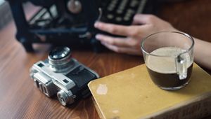 Preview wallpaper coffee, drink, cup, book, hands, aesthetics