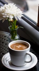 Preview wallpaper coffee, drink, cup, flowers
