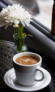 Preview wallpaper coffee, drink, cup, flowers