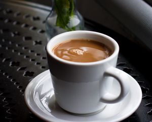 Preview wallpaper coffee, drink, cup, flowers