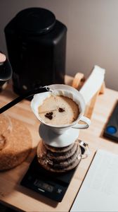 Preview wallpaper coffee, drink, foam, kettle, pitcher