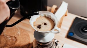 Preview wallpaper coffee, drink, foam, kettle, pitcher