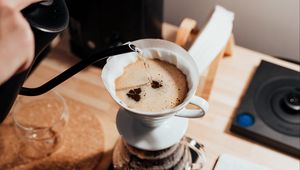 Preview wallpaper coffee, drink, foam, kettle, pitcher