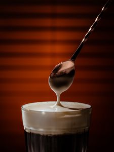 Preview wallpaper coffee, drink, glass, spoon