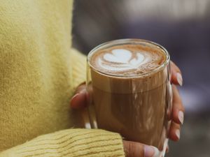 Preview wallpaper coffee, drink, glass, hands, comfort