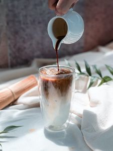 Preview wallpaper coffee, drink, glass, cold