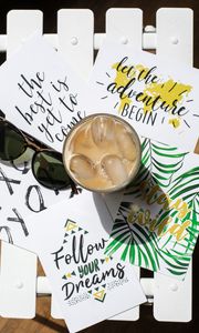 Preview wallpaper coffee, drink, ice, glass, sunglasses, summer