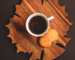 Preview wallpaper coffee, drink, mug, cookies, plate