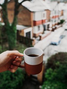 Preview wallpaper coffee, drink, mug, breakfast, hand