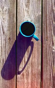 Preview wallpaper coffee, drink, mug, boards, wood, shadow