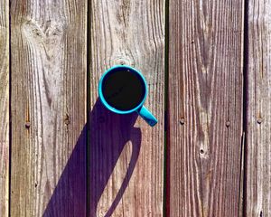 Preview wallpaper coffee, drink, mug, boards, wood, shadow