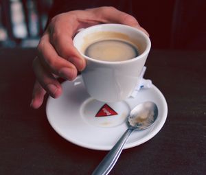 Preview wallpaper coffee, espresso, cup, hand