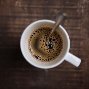 Preview wallpaper coffee, espresso, cup, foam, spoon