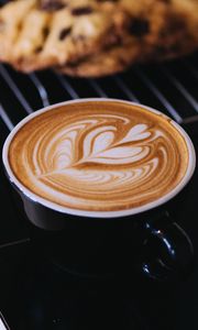 Preview wallpaper coffee, foam, cappuccino, cup