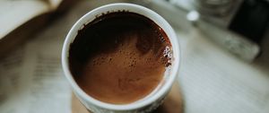 Preview wallpaper coffee, foam, cup, blur