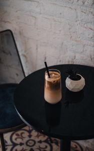 Preview wallpaper coffee, glass, drink, plant, table