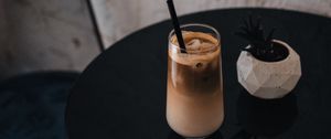 Preview wallpaper coffee, glass, drink, plant, table