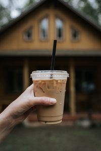 Preview wallpaper coffee, glass, hand, drink