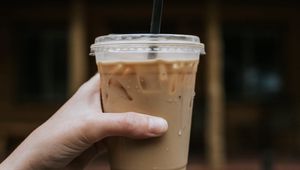 Preview wallpaper coffee, glass, hand, drink