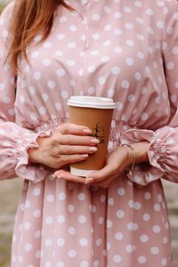 Preview wallpaper coffee, glass, hands, girl, dress