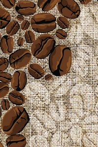 Preview wallpaper coffee, grain, cloth, mat, sacking