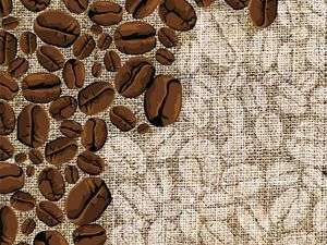 Preview wallpaper coffee, grain, cloth, mat, sacking