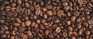 Preview wallpaper coffee, grains, brown, macro