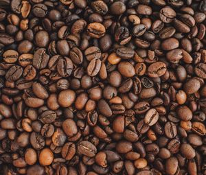 Preview wallpaper coffee, grains, brown, macro