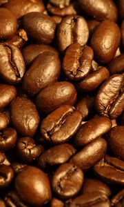 Preview wallpaper coffee, grains, brown, macro, caffeine