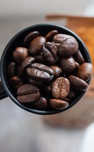 Preview wallpaper coffee, grains, macro, blur, brown