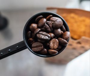 Preview wallpaper coffee, grains, macro, blur, brown