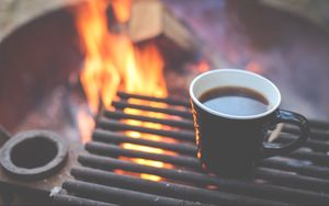 Preview wallpaper coffee, grill, cup
