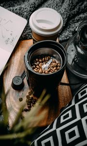 Preview wallpaper coffee grinder, coffee beans, coffee