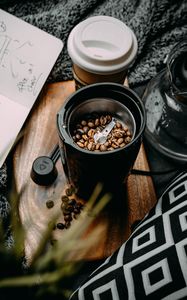 Preview wallpaper coffee grinder, coffee beans, coffee