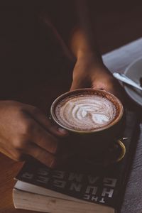 Preview wallpaper coffee, hands, cup, book