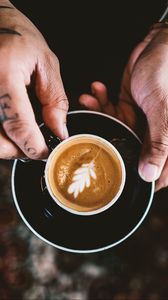 Preview wallpaper coffee, hands, cup