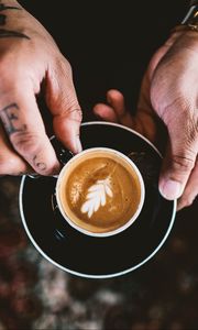 Preview wallpaper coffee, hands, cup