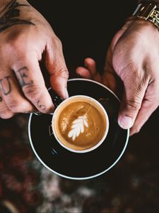 Preview wallpaper coffee, hands, cup