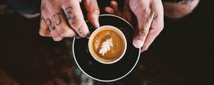 Preview wallpaper coffee, hands, cup