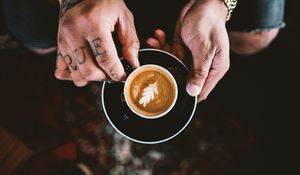 Preview wallpaper coffee, hands, cup