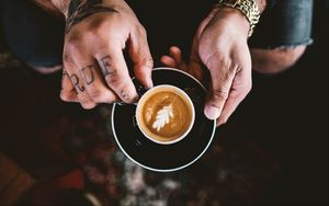 Preview wallpaper coffee, hands, cup