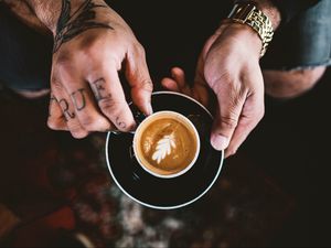 Preview wallpaper coffee, hands, cup