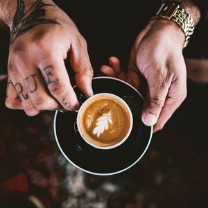 Preview wallpaper coffee, hands, cup