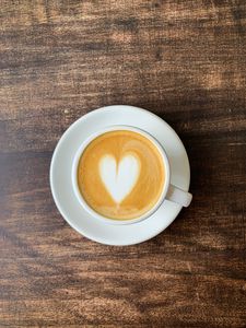Preview wallpaper coffee, heart, cup, drink