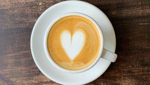 Preview wallpaper coffee, heart, cup, drink