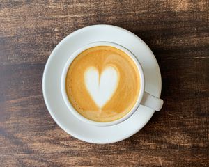 Preview wallpaper coffee, heart, cup, drink