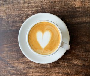 Preview wallpaper coffee, heart, cup, drink