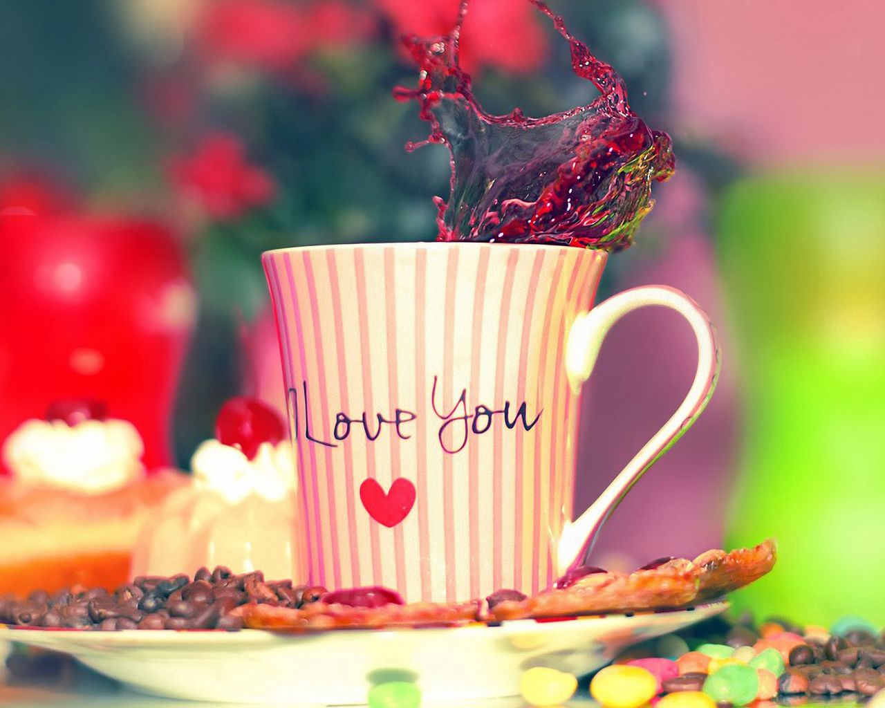 Download wallpaper 1280x1024 coffee, i love you, cup standard 5:4 hd  background