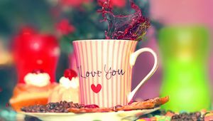 Preview wallpaper coffee, i love you, cup