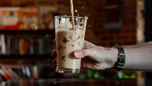 Preview wallpaper coffee, ice, drink, hand, splash